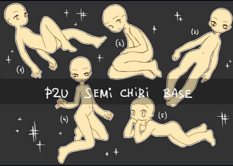 Chibi Pose Refrences, Semi Chibi Base, Semi Chibi, Chibi Base, Body Base Drawing, Chibi Drawings, Figure Drawing Reference, Anime Drawings Tutorials, Art Base