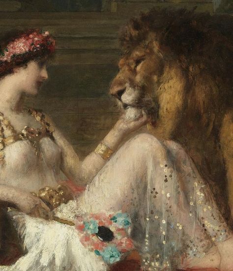 ADOLPHE WEISZ FRENCH HER FAVOURITE PET Rennaissance Art, Classic Paintings, Arte Inspo, Goddess Art, Old Paintings, Historical Art, Romantic Art, A Lion, Ethereal Art