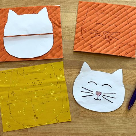 Cat Zipper Pouch Tutorial | WeAllSew Cat Bag Pattern, Cat Pouch, Little Trinkets, Mini Cat, Zipper Pouch Tutorial, Straight Line Quilting, Pouch Tutorial, Animal Bag, Cat Quilt