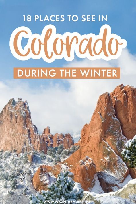 Whether you're looking for a fun Denver getaway or looking to travel to Colorado in winter and see the best it has to offer, here are 18 awesome places to see in Colorado in winter so beautiful you won't believe! Colorado Springs In December, Things To Do In Colorado Springs Winter, Colorado Springs Things To Do Winter, Colorado Winter Vacation, Colorado Springs Winter, What To Do In Colorado, Colorado Springs Things To Do, Colorado In Winter, Day Trips From Denver