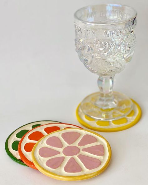 Fruit Coasters, Diy Keramik, Drukarka 3d, Diy Pottery Painting, طابع بريدي, Diy Air Dry Clay, Air Dry Clay Projects, Clay Diy Projects, Cerámica Ideas