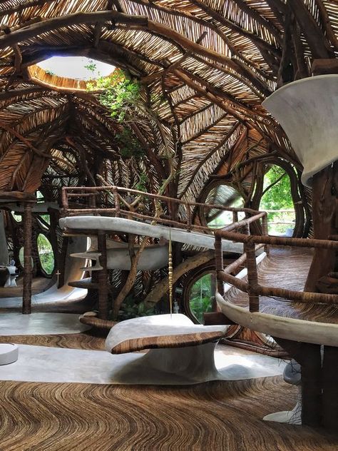 Tulum Azulik, Cool Tree Houses, Bamboo House, Natural Building, Organic Architecture, Earthship, Futuristic Architecture, Beautiful Architecture, Amazing Architecture