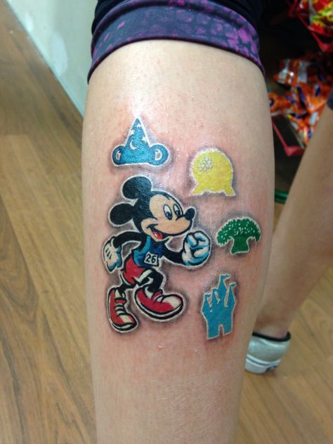 "Life is a marathon not a sprint" #disney #tattoo #love #mickey Disney Foot Tattoo, Aristocats Tattoo, Disney Watercolor Tattoo, Disney Run, Cute Disney Tattoos, Snow White Tattoos, Marathon Tattoo, Dark Disney Tattoo, Disney Characters Images