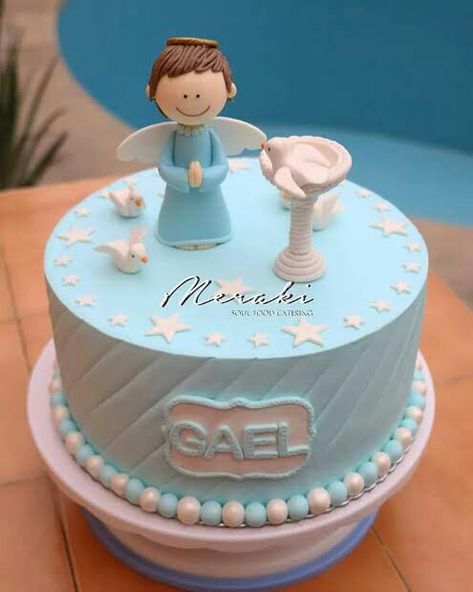 Baptism Cake, Baby Birthday Cakes, Christening Cake, Cute Easy Drawings, Holy Communion, Mini Cakes, Baby Birthday, Soul Food, Cake Designs