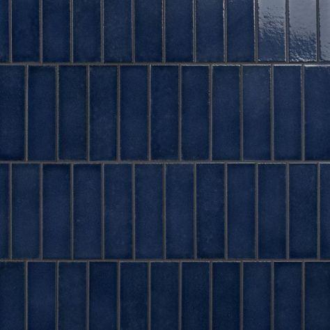 Vertical Subway Tile Bathroom, Textured Subway Tile, Dark Blue Tile, Navy Blue Tile, Heath Tile, Navy Blue Bathrooms, Blue Subway Tile, Blue Tile Wall, Subway Tiles Bathroom