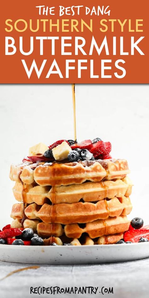 Buttermilk Waffles Recipe, Best Waffle Recipe, Homemade Waffle, Easy Waffle Recipe, Waffle Iron Recipes, Buttermilk Waffles, Waffle Maker Recipes, Waffles Easy, Waffles Recipe