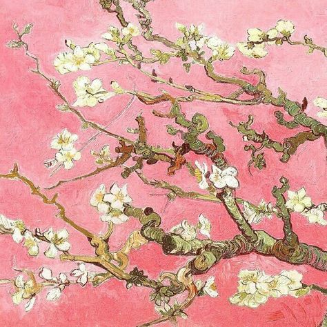 Vincent Van Gogh Pink Van Gogh, Van Gogh Aesthetic, Van Gogh Wallpaper, Wallpaper Design Pattern, Aesthetics Art, Almond Blossoms, Jeremiah 1, Inspo Art, Paint Inspiration