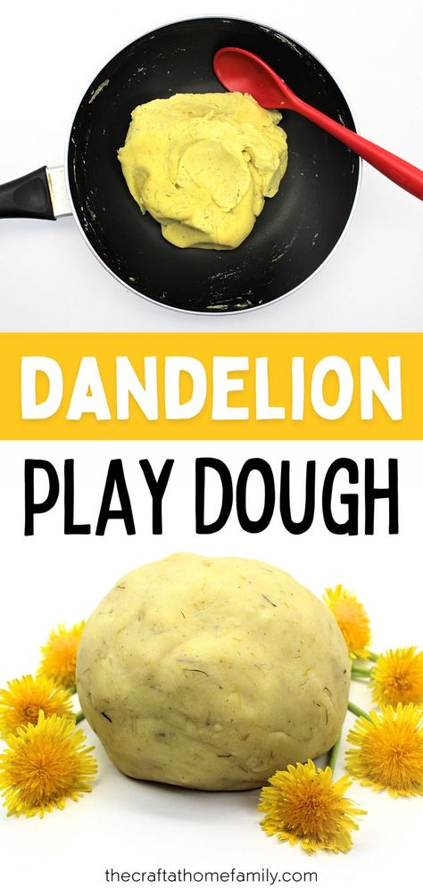 Picking Dandelions, Natural Play Dough, Diy Dandelion, Summer Sensory, Play Dough Crafts, Summer Crafts For Toddlers, Play Dough Recipe, Homemade Playdough Recipe, Fun Summer Crafts