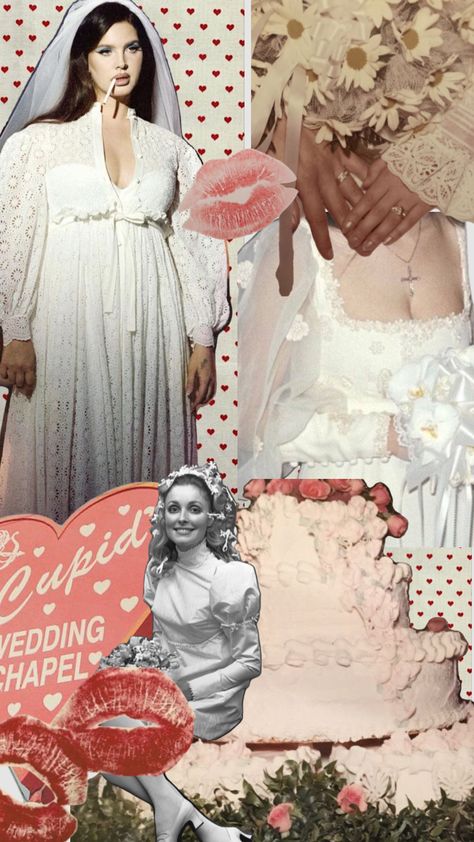 “Going to the chapel, and we’re gonna get married” #coquette #lanadelrey #lanadelreycollage #pinkenergy #girly #wedding #weddinginspo Lana Del Rey Aesthetic Wedding, Lana Del Rey Bachelorette, Lana Del Rey Wedding Theme, Lana Del Rey Wedding Aesthetic, Lana Del Rey Inspired Wedding, Lana Del Rey Wedding, Lana Wedding, Chapel Of Love, Coquette Wedding