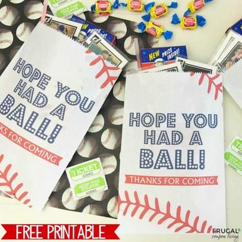 FREE Baseball Party Favor Printable Baseball Favor Tags Free Printable, Hope You Had A Ball Free Printable, End Of The Year Baseball Party, Phillies Baseball Party, Tball Coach, Baseball Favors, Baseball Party Favors, Printable Baseball, Softball Party