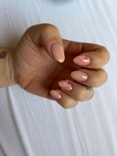 #acrylicnails #acrylnägel #nudenails #marblenails #almondnails Almond Marble Nails, Marble Nails Acrylic, Pink French Nails, White Marble Design, Stripped Nails, Gel Top Coat, Trim Nails, Marble Nails, Nail Polish Strips