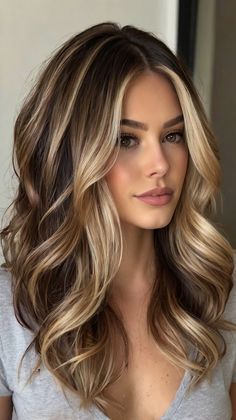 Curly Balayage Hair, Dark Brown Hair With Blonde, Curled Hair With Braid, Brown Hair With Highlights And Lowlights, Brown Hair With Blonde, Face Framing Hair, Highlights For Dark Brown Hair, Balayage Hair Dark, Natural Gray Hair