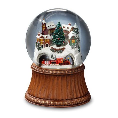 THE SAN FRANCISCO MUSIC BOX COMPANY Rotating Train and Mountain Village Snow Globe Carillons Diy, Musical Snow Globes, Hourglasses, Christmas Tabletop Decor, Christmas Musical, Christmas Accents, Water Globes, Box Company, Christmas Snow Globes