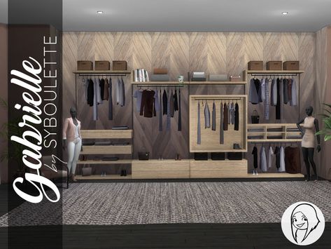 Dressing Closet, Sims4 Build, Sunken Bathtub, Rooftop Restaurant Design, Modular Wardrobes, Wardrobe Sets, Double Front Doors, Wardrobe Room, Adult Bedroom