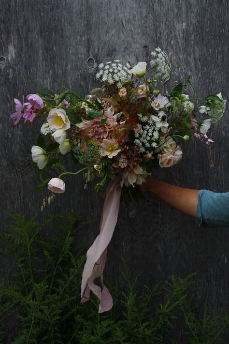 Wedding Flowers August, Hedgerow Flowers, Iceland Poppy, Austin Garden, Slow Flower, Blush Bridal Bouquet, Flower Farming, Dahlia Bouquet, Floral Headdress