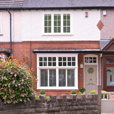 Exterior | Sophisticated Edwardian home | PHOTO GALLERY | Ideal Home | Housetohome 1930s Windows, 1920s House Exterior, Bedroom Edwardian, 30s House, Edwardian Houses, Edwardian Terrace, 1930s House Exterior, Brick Rendering, 1920 House