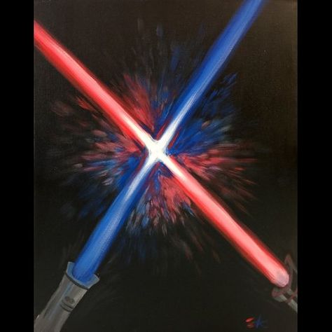 lightsaber painting Bored Painting, Star Wars Zeichnungen, Disney Art Diy, Star Wars Painting, Sabre Laser, Painting Canvases, Paint Night, Star Wars Kids, Trendy Art