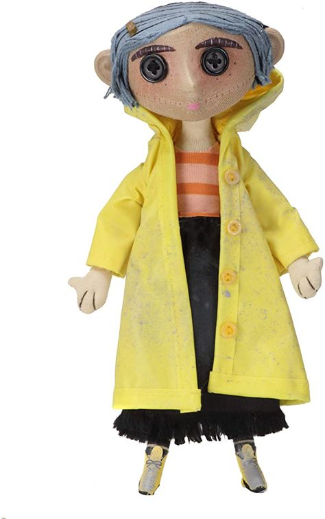 Amazon.com: NECA - Coraline - Prop Replica 10" Coraline Doll: NECA: Toys & Games Stop Motion Movies, Sandman Neil Gaiman, Coraline Movie, Coraline Doll, Coraline Jones, American Gods, Yellow Raincoat, Replica Prop, Neil Gaiman