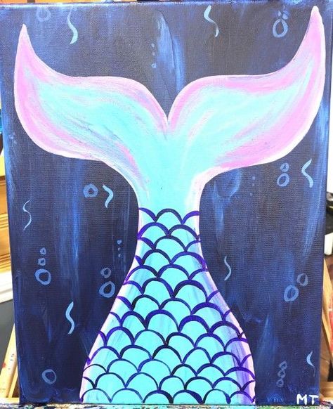 Crafts On Canvas, Kids Canvas Art Ideas, Canvas Art Ideas, Price Sign, Kids Painting Party, Kids Canvas Painting, Mermaid Canvas, Coffee Soda, Kids Canvas Art