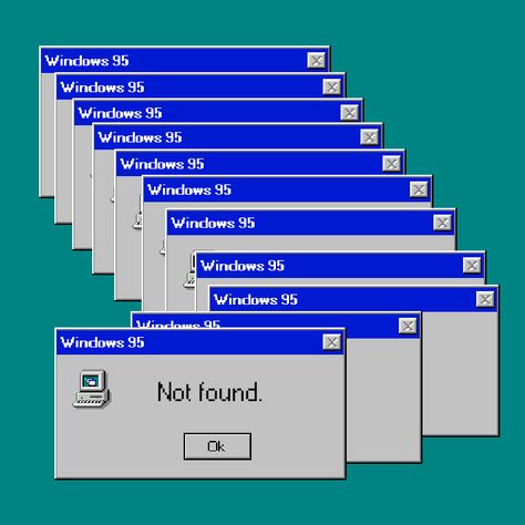 Windows 95 Error, Retro Internet Aesthetic, Windows Pop Up Aesthetic, 90s Windows Aesthetic, Old Website Aesthetic, Old Windows Desktop, Windows 95 Widgets, Windows Computer Aesthetic, Internet Icon Aesthetic