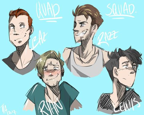 The Quad Squad Quad Squad, Favorite Youtubers, Markiplier, Random Things, Quad, Youtubers, Fan Art, Zelda Characters, Movie Posters