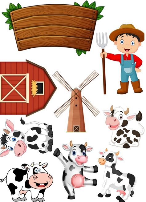 Printable Cupcake Toppers Birthday, Cow Cake Topper, Cow Cakes, Cupcake Toppers Printable, Topper Cake, Cake Board, Themed Cakes, Cupcake Toppers, Farm Animals