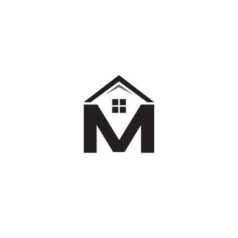 Letter M and House logo or icon design M T Logo Design, M Construction Logo, M House Logo, Home Logo Design Creative, House Logo Design Ideas, Home Decor Logo Ideas, Home Decor Logo, Ali Cobrin, House Logo Icon