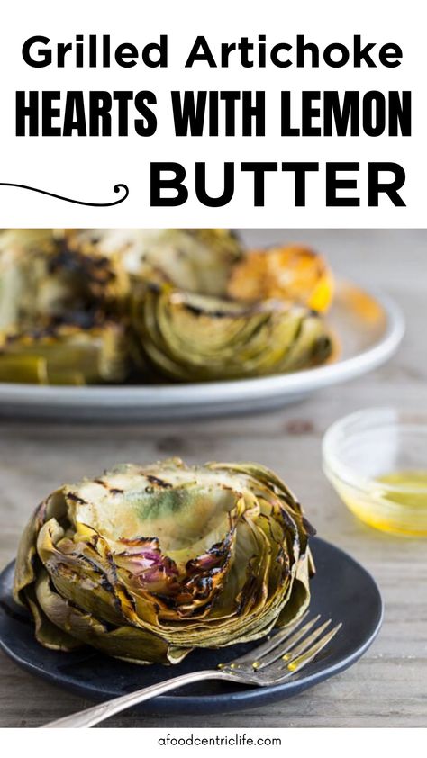 Grilled artichokes are a great side dish or appetizer for spring and summer grilling. Served with lemon, garlic, butter & olive oil dipping sauce. You can cook artichokes the day ahead to save time. For dairy-free and vegan, use all olive oil or sub plant-based butter in the sauce. Garlic Artichoke, Vegan Artichoke, Steamed Artichokes, Grilled Artichoke, Artichoke Recipes, Bbq Seasoning, Spice Racks, Daniel Fast, First Then