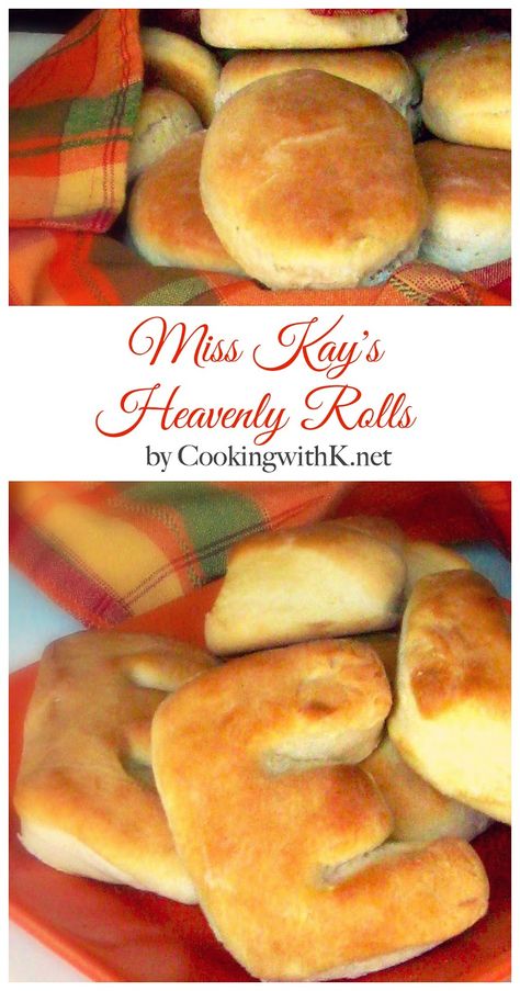 Miss Kay's Heavenly Rolls  are the easiest rolls you will ever make!  Only 30 minutes to rise and then bake for 15 minutes.  My grandson turns 13 and he loves these rolls! Heavenly Rolls, Kay Robertson Recipes, Duck Dynasty Recipes, Biscuit Bread, Biscuit Rolls, Southern Kitchen, Yeast Rolls, Supper Recipes, Southern Cooking