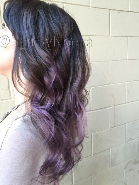 Lilac balayage lavender purple hair ombré haircut waves style Lilac Balayage, Lavender Purple Hair, Ombré Balayage, Purple Balayage, Purple Ombre Hair, Lilac Hair, Hair Ombre, Lavender Hair, Brunette Balayage Hair