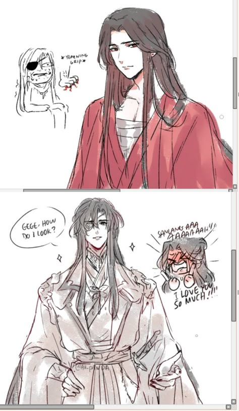 San Lang X Gege, Fem Hualian Fanart, Ruoye And E Ming Fanart, Gege X San Lang, Hualian Fluff, Modern Hualian, Foxyjoy Art, Hua Cheng And Xie Lian, Katsuki Yuri