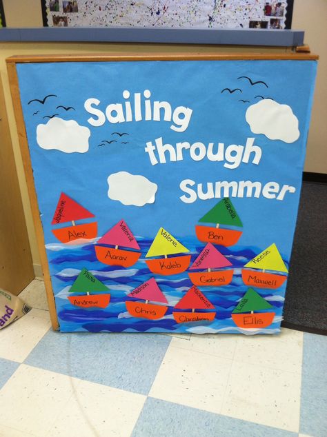 4th Of July Themed Classroom Door, Summer Classroom Board Ideas, Bulletin Board Ideas For August, August School Bulletin Board, Summer Bulletin Boards For Toddlers, End Of Summer Bulletin Board Ideas, August Board Ideas, Summer Infant Bulletin Board Ideas, August Bulletin Board Ideas Preschool