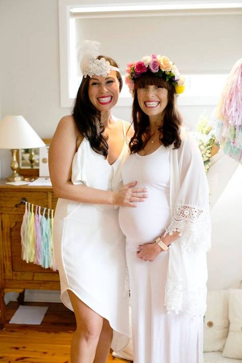 Mother - to - Be from a Boho Chic Baby Shower via Kara's Party Ideas | KarasPartyIdeas.com (19) Baby Shower Dress, Bohemian Baby Shower, Boho Flower Crown, Chic Baby Shower, Bohemian Baby, Shower Outfits, Baby Shower Outfit, Baby Shower Inspiration, Fiesta Baby Shower