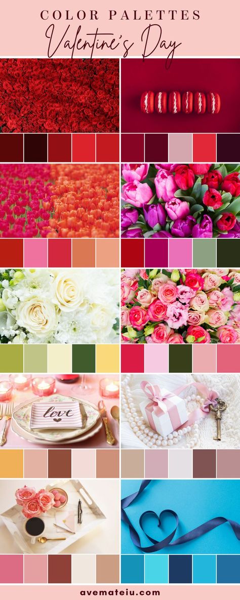 10 Valentine's Day Color Palettes plus FREE Colors Guide for Spring 2020, color palette, color palettes, colour palettes, color scheme, color inspiration, color combination, art tutorial, collage, digital art, canvas painting, wall art, home painting, photography, weddings by color, inspiration, vintage, wallpaper, background, rustic, seasonal, season, natural, nature Valentines Day Color Palette 2023, Red Spring Color Palette, Valentines Day Color Pallete, Valentines Day Colour Palette, Color Palette Valentines Day, Valentine Color Pallete, Valentine’s Color Palette, Valentines Colour Palette, Valentine’s Day Color Palette