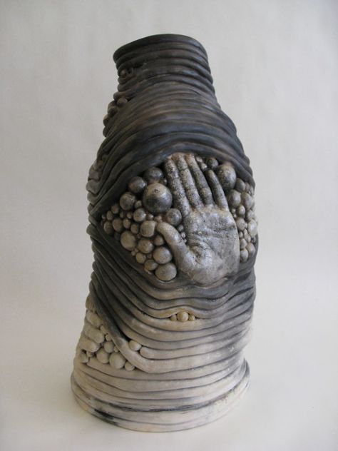 Hand Coil Pot- Claire Woolard ClayWorks. Combine coils, balls of clay and molded… Coil Pot, Coil Pottery, Coil Pots, Tanah Liat, 3d Studio, Pottery Classes, Ceramics Projects, Art Clay, Keramik Vase