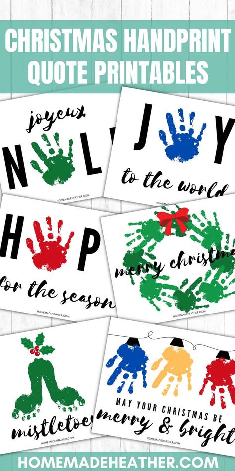 Handprint Art Christmas, Handprint Christmas Cards, Christmas Handprint Crafts, Print Crafts, Christmas Handprint, Merry Christmas Printable, Handprint Christmas, December Crafts, Cute Craft