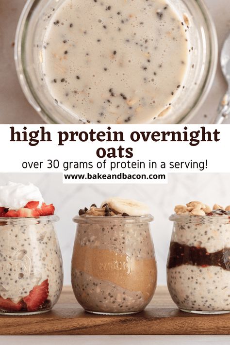 Overnight Oats High Protein, Best Overnight Oats Recipe, Protein Overnight Oats, Oat Recipes Healthy, Overnight Oats Recipe Healthy, Healthy High Protein Meals, Overnight Oats Healthy, High Protein Low Calorie, Overnight Oatmeal