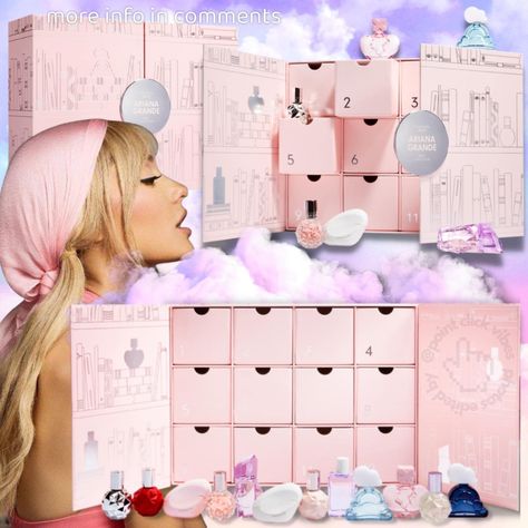 Mini Perfume Collection, Perfume Advent Calendar, Ariana Perfume, Ariana Grande Fragrance, Ariana Grande Perfume, Sweet Like Candy, Sephora Skin Care, Holiday Calendar, Unique Fragrance