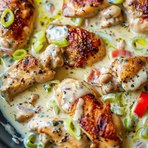 Creamy Pepperoncini Chicken, Pepperoncini Chicken, Marinated Turkey Breast, Marinated Turkey, Roasted Red Pepper Pasta, Chicken Tenderloin Recipes, Sweet And Sour Meatballs, Chicken Skillet Recipes, Chicken Skillet