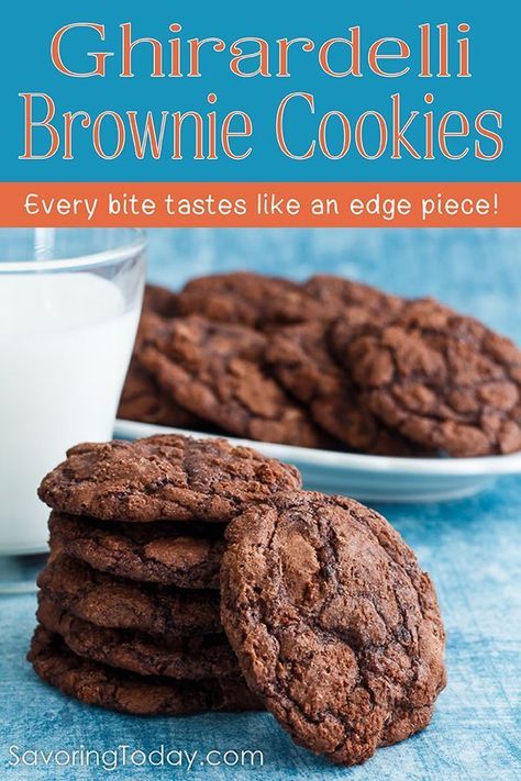 Easiest Cookie Recipe, Chocolate Milkshake Recipe, Ghirardelli Brownie Mix, Pinterest Cookies, Brownie Mix Recipes, Chocolate Cookie Recipe, Brownie Mix Cookies, Chewy Chocolate Cookies, Chocolate Brownie Cookies