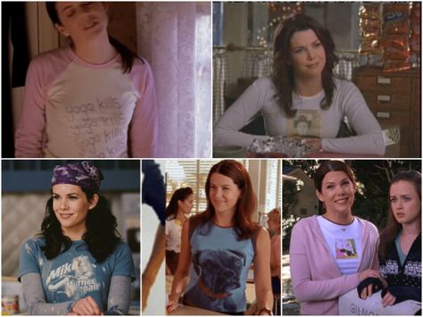 Lorelai Gilmore Style, Gilmore Outfits, Lorelei Gilmore, Gilmore Girls Fashion, Gilmore Girls Outfits, Dance Marathon, Dvd Collection, Blue Halter Dress, Lorelai Gilmore