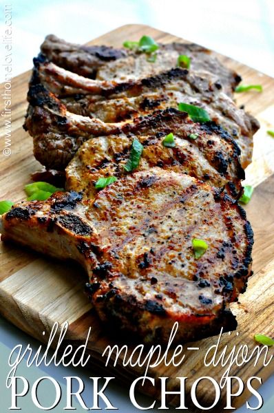 Dijon Pork Chops, Steak Ideas, Grilling Steak, Gourmet Burger, Grilled Pork Chops, Summer Grilling, Bbq Ribs, Pork Chop, Pork Chop Recipes