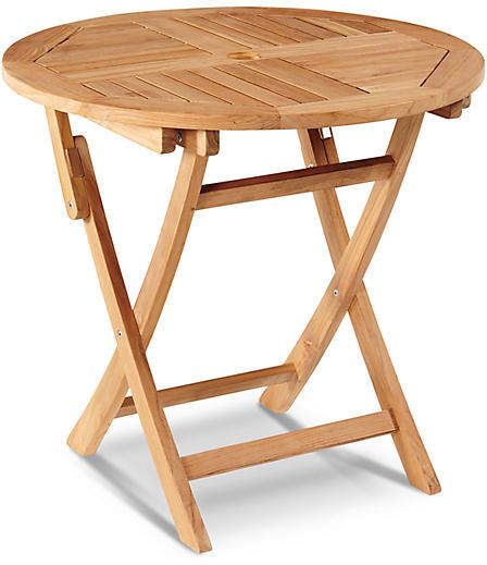 Valencia Bistro Table - Natural - Hiteak Furniture Round Folding Table, Table With Umbrella, Folding Armchair, Dining Table Dimensions, Table Bistrot, Folding Dining Table, Outdoor Bistro Set, Patio Dining Table, Teak Table