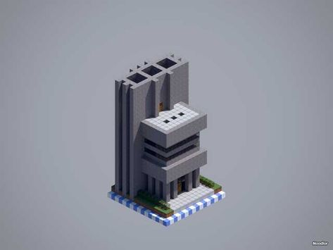 Minecraft Brutalist Architecture, Minecraft Chunkworld, Minecraft Brutalist, Brutalist Office, Villa Minecraft, Minecraft Building Guide, Minecraft City Buildings, Minecraft Images, Voxel Art