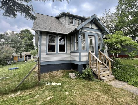 Circa 1940 Michigan's Upper Peninsula Affordable Home Under $100K - Old Houses Under $100K Michigan Houses, Upper Peninsula, Storage Shed, Breakfast Nook, House Inspo, Old Houses, Nook, Hardwood Floors, Michigan