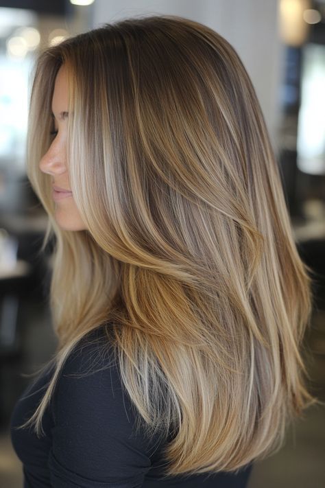 #blondehairgoals #blondehairinspo #blondehairdontcare #blondehairlove #blondehairbeauty #blondehairtrend #blondehairfashion #blondehairideas #blondehaircolor #blondehaircommunity Hair Layering Ideas, Long Layered Hairstyles For Fine Hair, Straight Blonde Haircut, Long Layered Hairstyles, Layers Haircut, Long Fine Hair, Brown Hair Trends, Rambut Brunette, Long Hair Trends