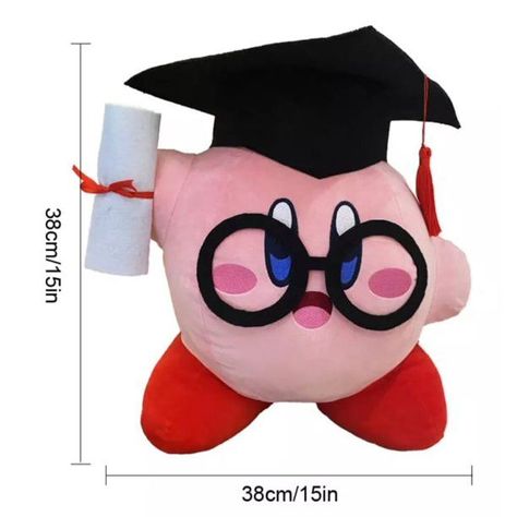 This super cute 15x15 inch graduation Kirby is the must have for all Kirby fans. Pair it with a great card and you will make the graduate super happy!! Might be dis formed from shipping, put in dryer on low for 10 minutes to fluff up!! #kirby #kirbyplush #kirbycrossbody #kirbygifts #graduationplush #kawaiigifts #kawaiigraduation Kirby Graduation, Kirby Plush, Graduation Cap Decoration Diy, College Graduation Cap Decoration, Disney Characters Wallpaper, Kids Graduation, Cap Decorations, Graduation Cap Decoration, Kawaii Gifts