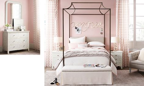 Rooms | RH TEEN Four Poster Bedroom, Vintage Girls Rooms, Canopy Bedroom, Rh Teen, Digital Publication, Teen Girl Room, Top Beds, Luxurious Bed, Guest Bathrooms