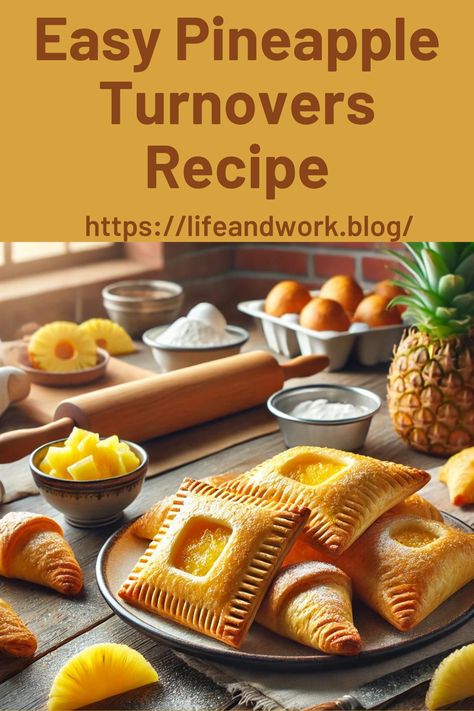 pineapple turnover recipe Pineapple Turnovers Recipe, Pineapple Turnover, Pineapple Filling, Joy Of Baking, Turnover Recipes, Ripe Pineapple, Recipe Sweet, Canned Pineapple, Flaky Pastry