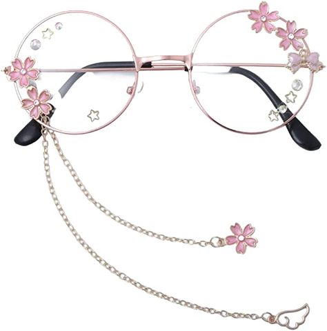 Sakura Accessories, Glasses With Chain, Kawaii Glasses, New Balance Shoes Men, Wallpers Pink, Accessories Kawaii, Fake Glasses, Kawaii Hairstyles, Cosplay Accessories